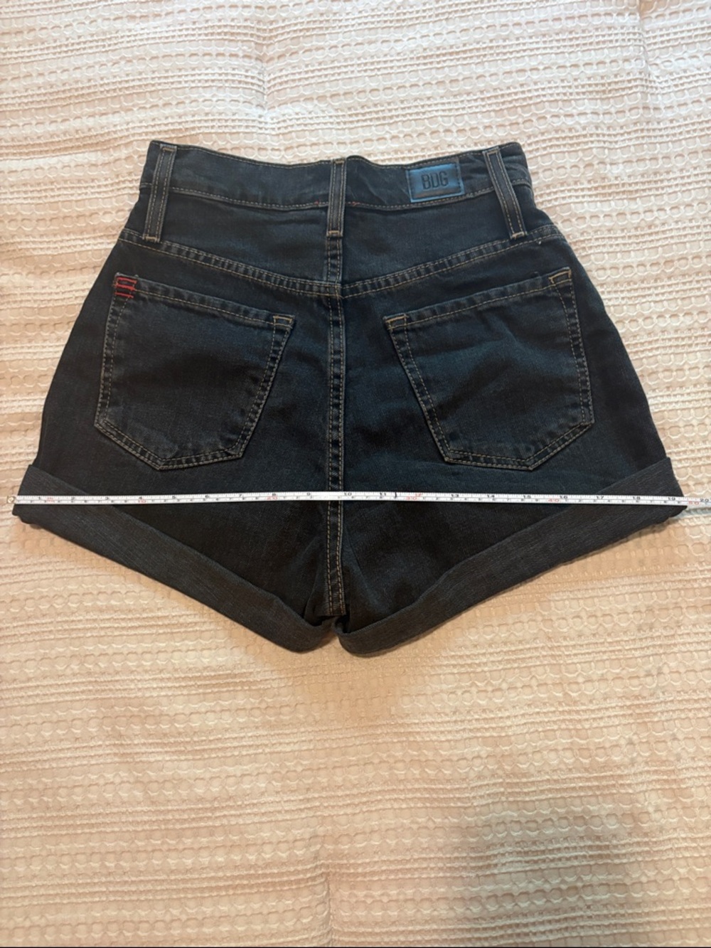 BDG Mom High-Rise Rolled Hem Jean Shorts in Black - Picture 6 of 7